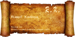 Rumpf Kadosa névjegykártya